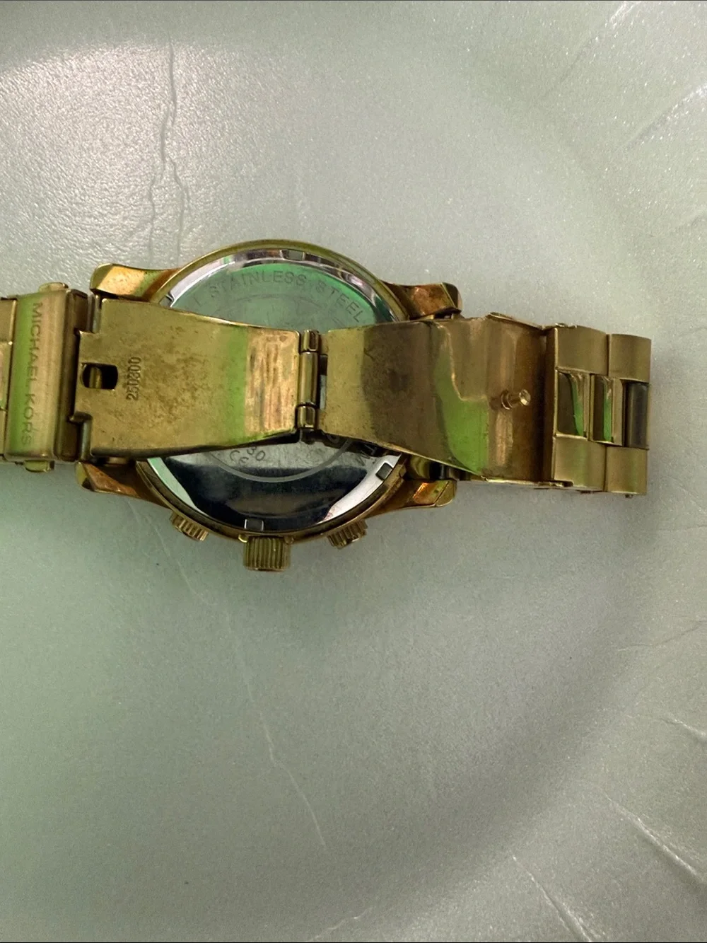 Michael Kors MK5930 Runway Women’s bright orange/peach gold tone stainless steel